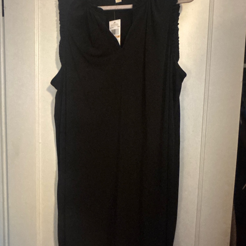 Michael Kors Black Ruffled Neckline Top